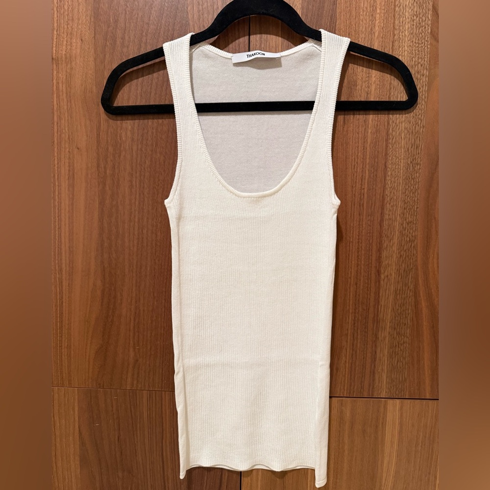Thakoon Ivory Ribbed Tank Top